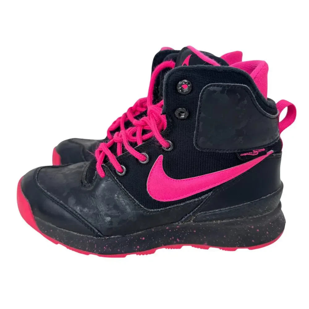 Nike Stasis ACG‎ High Sneakers Youth Size 3.5 Black Pink Logo Lace Up 685610-002
